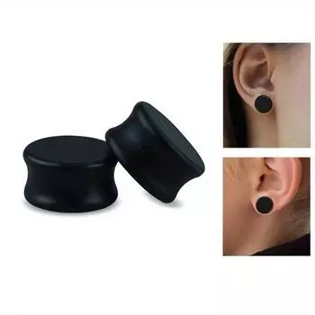 2 шт., черное наращивание ушей из массива дерева с маслом, украшение для пирсинга ушной раковины, ювелирные изделия, пирсинг 8MM