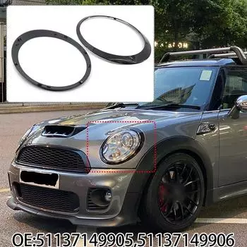 2 шт. черные окантовочные накладки на фары для MINI Cooper S R56 R57 R55 Clubman 2007-2015 GlossCar Accessories