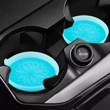 2 шт. Черный автомобильный держатель для стакана, противоскользящая вставка, подставки, резиновый коврик для украшения салона автомобиля, аксессуары для стайлинга автомобиля чёрный