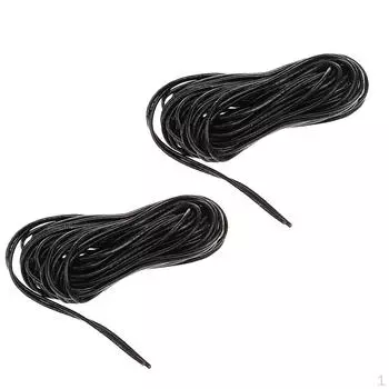 2 шт., черный круглый кожаный шнур, ювелирные изделия, кружевные стринги с бисером, 2 мм