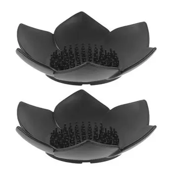 2 шт. черный силиконовый держатель для мыла портативный поддон для слива в ванную комнату подставка для губки для уборки кухни самоосушающаяся раковина для хранения