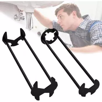 2 шт. четырехгубый шестигранный ключ, 7 размеров, многофункциональный ключ для раковины из углеродистой стали, инструменты для установки и снятия крана для кухни, ванной комнаты, большинство винтов