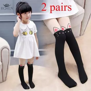 2 шт. чулки для девочек, хлопковые колготки, колготки для девочек, милые штаны с ПП-подкладкой для детей 3-12 лет M