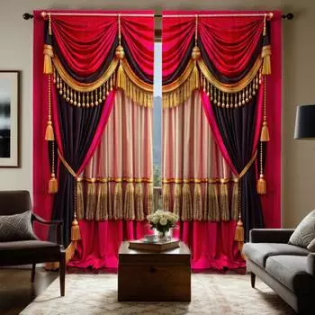 2 шт. цифровая печать на шторах HD имитация ламбрекена розовый романтический розовый желтый сращивание роскошный стиль украшение дома стиль dec W52H63inchW132H160cm