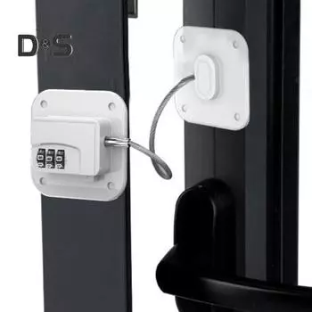 2 шт., цифровые замки без ключа со стальным тросом, самоклеящиеся, с защитой от детей, дверные замки для морозильной камеры, ящика, шкафа, мебельные замки 2pcs Square чёрный