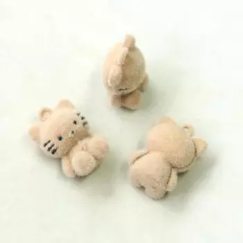 2 шт., цвет чая с молоком, милый трехмерный плюшевый кулон в виде кота, подвески для ожерелья, браслета, сережек, изготовления ювелирных изделий своими руками темно-коричневого