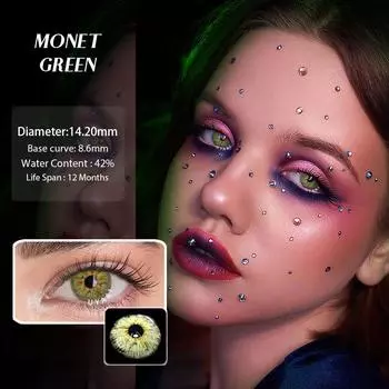 2 шт. цветные контактные линзы UYAAI, зеленые цветные контакты, синие зрачки, натуральные контактные линзы для глаз, цветные косметические контактные линзы