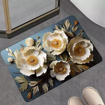 2 шт. Цветочная бытовая диатомовая грязь подушка для ванной впитывающий коврик для пола туалетная дверь нескользящая подкладка для ног 40*60cm