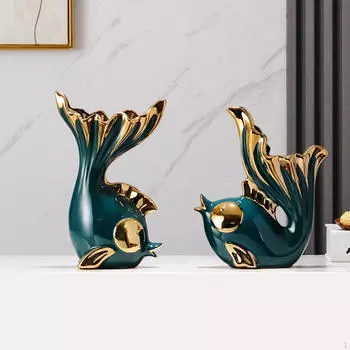 2 шт. Цветочный горшок Статуя Декор Подарок Изысканная скульптура Садовые скульптуры для балкона отеля зелёный