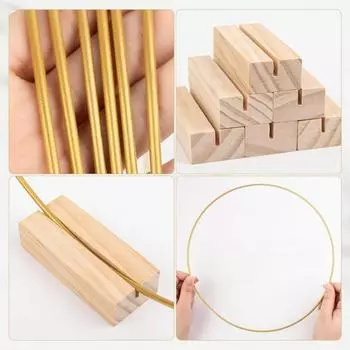 2 шт. Цветочный обруч, металлический ловец снов, центральное украшение, золотое макраме, венок, кольцо с деревянными подставками, держатели для свадьбы, дня рождения, украшения дома, сделай сам, поделки 200mm