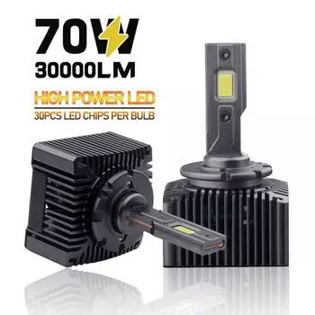 2 шт. D3S светодиодные автомобильные фары HID D1S D2S D4S D8S CANbus турбовентилятор светодиодный 30000LM автоматическая лампа двухсторонняя CSP чип 12 В 6000K Plug&Play
