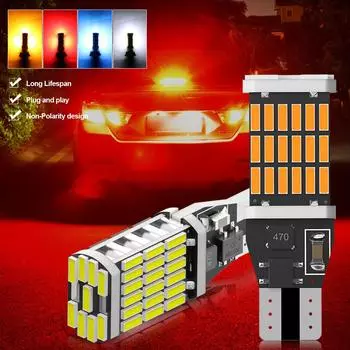 2 шт. DC 12 В автомобильный фонарь заднего хода T15 W16W 45 SMD 4014 высокомощная автомобильная лампочка белый желтый красный указатель поворота светодиодный свет Canbus 2PCS красный