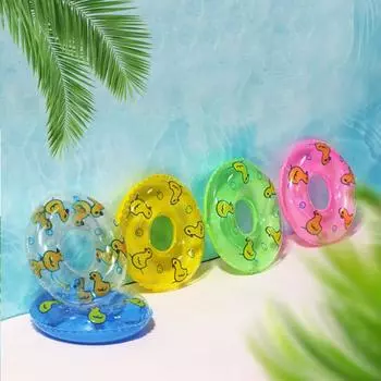 2 шт. Декоративный ПВХ функциональный компактный спасательный круг для кукольного домика аксессуары для наряда куклы кольцо для бассейна прозрачный