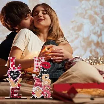 2 шт. День святого Валентина Любовь Деревянный Настольный Знак Романтический Настольный Элемент Для Свадьбы Годовщина Столовая Домашний Декор 2pcs