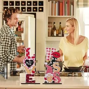 2 шт. День святого Валентина Любовь Деревянный Настольный Знак Романтический Настольный Элемент Для Свадьбы Годовщина Столовая Домашний Декор 2pcs