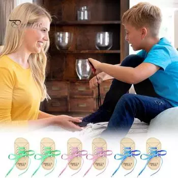 2 шт. деревянная доска для завязывания шнурков, обучающая доска для завязывания шнурков, обучающая игрушка для детей дошкольного возраста, для обучения завязыванию шнурков зелёный