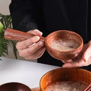 2 шт. деревянная ложка столовая посуда кухонная утварь инструменты длинная ручка корейская ложка для супа из морских водорослей большой инструмент для приготовления пищи