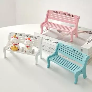 2 шт. деревянная маленькая скамейка миниатюры мини-табурет садовые украшения кукольные стулья офис белый