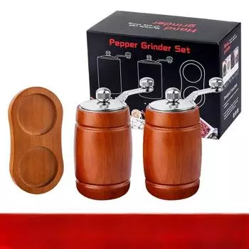 2 шт. деревянная мельница для соли и перца с керамическим основанием, мельницы с керамическим стержнем, удобные мельницы в форме бочонка, кухонные инструменты и гаджеты для барбекю
