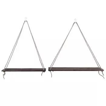 2 шт. Деревянная настенная стойка для хранения вещей, подвесная веревка, полки для цветочных горшков, украшения для дома, антиквариат