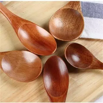 2 шт. деревянная посуда с надписями, оптовая продажа, маленькая деревянная ложка, японская ложка для меда, ложка для перемешивания кофе, ложка из цельного дерева 15*3.1cm