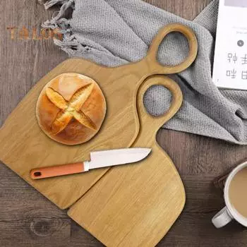 2 шт. деревянная разделочная доска с ручкой для кухни многофункциональный поднос для сыра фруктов десертов доски для колбасных изделий декор обеденного стола жёлтый