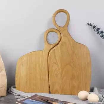 2 шт. деревянная разделочная доска с ручкой для кухни многофункциональный поднос для сыра фруктов десертов доски для колбасных изделий декор обеденного стола жёлтый