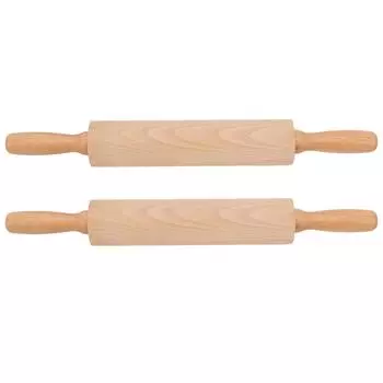 2 шт. деревянная скалка прочная бук удобная ручка сглаживающая маленькая скалка для дома L