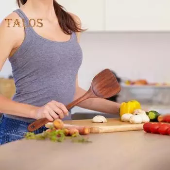 2 шт. Деревянные лопатки для приготовления пищи, квадратные и диагональные лопатки для помешивания на сковородах с антипригарным покрытием, утварь из твердой древесины для приготовления пищи на открытом воздухе M C