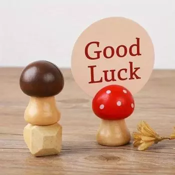 2 шт. деревянные зажимы для заметок в виде грибов, держатель для фотокарт, офисный держатель для заметок, милый школьный органайзер для парты 2pcs