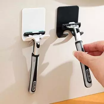 2 шт. держатель для бритвы из алюминия для мужчин, крючок для хранения бритвы, настенная полка, стойка для бритвы, ванная комната, кухня, органайзер, аксессуары чёрный