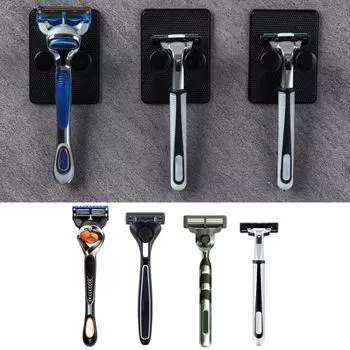 2 шт. держатель для бритвы настенный прочный несущий водонепроницаемый мужской органайзер для бритвы стойка для ванной комнаты чёрный