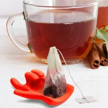 2 шт. держатель для чайных пакетиков в форме пальца, подставка для ложек, предотвращающая проливание супа, силиконовая креативная крышка, подставка для столовых приборов, художественные подарки для любителей чая