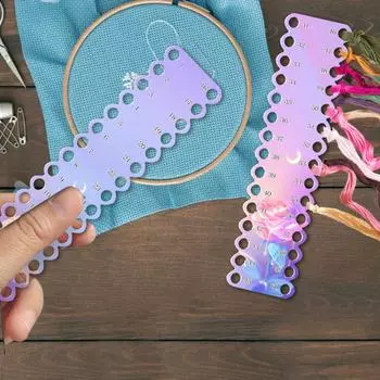 2 шт. держатель для хранения инструментов для вышивки крестом, 30 отверстий, акриловая доска для намотки для шитья, рукоделия, вязания фиолетовый