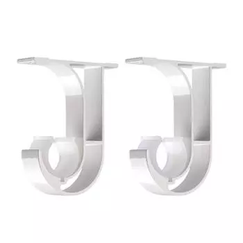 2 шт. Держатель для карниза для 28 мм карнизов Сверхпрочный металлический держатель для карниза Настенный или потолочный монтаж Кронштейн для карниза для ванной комнаты, гостиной, спальни A белый