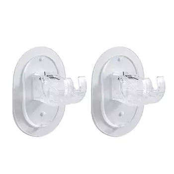 2 шт. держатель для карниза для штор, мини-клеевые держатели для кронштейнов, легко липкие, износостойкие для кухни и ванной комнаты Transparent