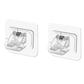 2 шт. держатель для карниза для штор самоклеящийся прозрачный прочный ABS регулируемый кронштейн для карниза для штор