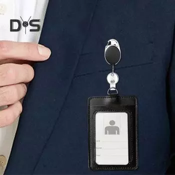2 шт. держатель для карт прозрачный выдвижной держатель для удостоверения личности с зажимом для бейджа держатель для удостоверения личности с карабином шнурок A