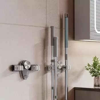 2 шт. держатель для метлы, вешалка для швабры, присоска для ванной комнаты, кухни, офиса, подсобного помещения, прачечной, дома, сада, гаража, хранения