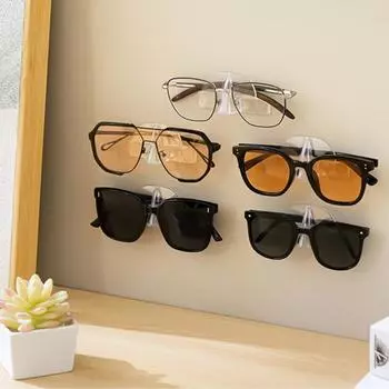 2 шт. держатель для очков прозрачный настенный стеллаж для хранения простая установка самоклеящаяся вешалка для хранения солнцезащитных очков прозрачный