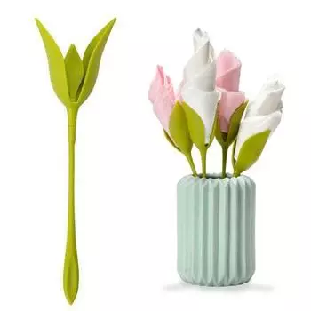 2 шт., держатель для салфеток с цветком, уникальный элегантный держатель для салфеток в форме листа и цветка для украшения обеденного стола зелёный