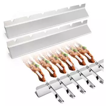 2 шт. держатель для шампуров V-образный, 6 слотов, пищевая многофункциональная посуда, многоразовый гриль для барбекю, шашлыки, стойки для шашлыков, набор аксессуаров для барбекю серебряный