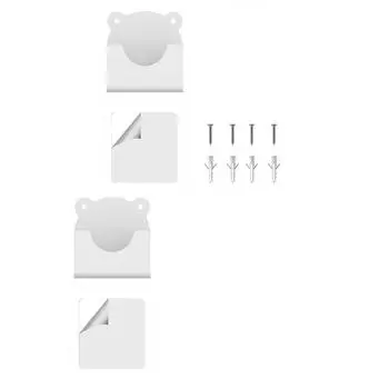 2 шт. Держатель для штанги для штор в ванной комнате, без сверления, крепление для штанги для штор для душа, мультяшный самоклеящийся настенный держатель, прочный