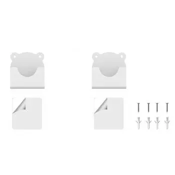 2 шт. Держатель для штанги для штор в ванной комнате, без сверления, крепление для штанги для штор для душа, мультяшный самоклеящийся настенный держатель, прочный