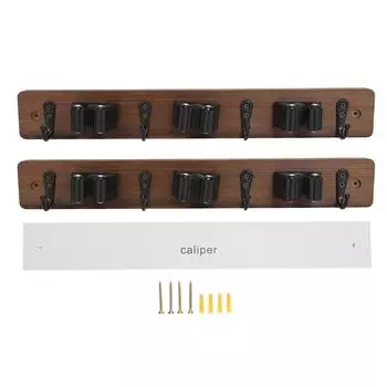 2 шт. держатель для швабры 3 позиции 4 крючка настенное крепление для швабры деревянная вешалка для швабры для ванной комнаты кухни