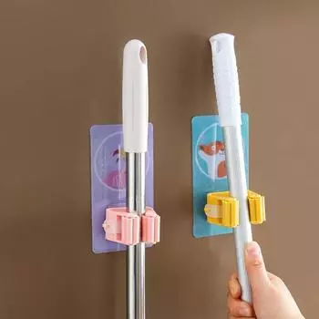2 шт. держатель для швабры без перфорации самоклеящийся с хорошей несущей способностью рисунок панды настенный держатель для швабры вешалка для дома Flamingo