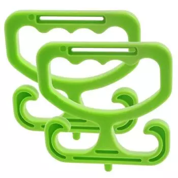 2 шт., держатель для сумки для покупок, эргономичная ручка, переноска для сумки для еды, ручка для кемпинга зелёный