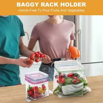 2 шт., держатель для сумки на молнии, акриловая подставка для сумки для хранения продуктов, подставка для домашней кухни, мешковатый держатель для стойки