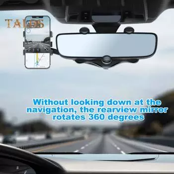 2 шт. держатель для телефона на зеркало заднего вида, вращающееся на 360 градусов, универсальная подставка для сотового телефона для смартфонов 4-7 дюймов 2pcs
