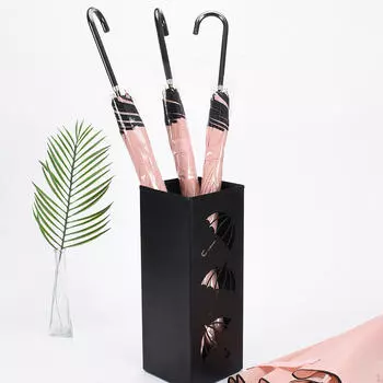 2 шт. держатель для зонта, поддон для капель дождевой воды, прочный органайзер, удобная устойчивая подставка для тростей 2pcs чёрный